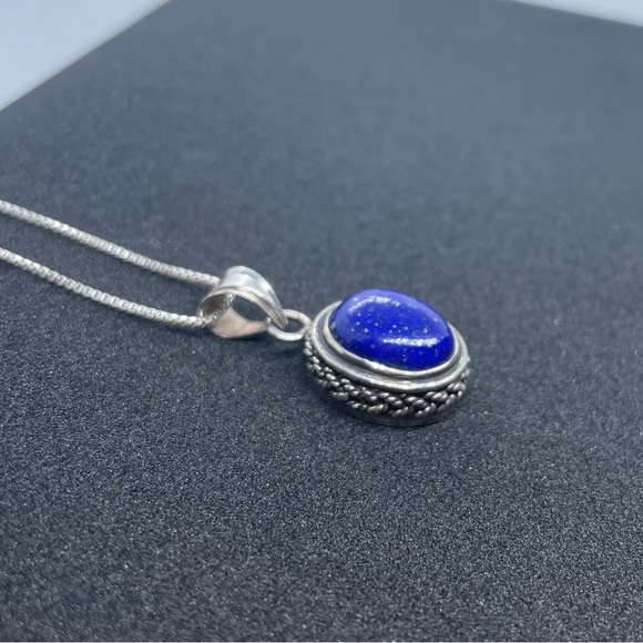 Sterling Silver Lapis Lazuli Necklace - Picture 5 of 7